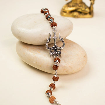 Mahadev Trishul Damru Rudraksha Kavach Bracelet