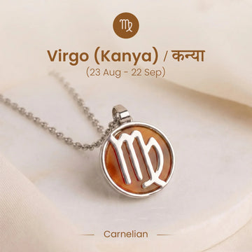 Unisex Virgo Pendant (कन्या राशि) with Carnelian
