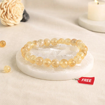 Citrine Bracelet with FREE Raw Selenite Plate