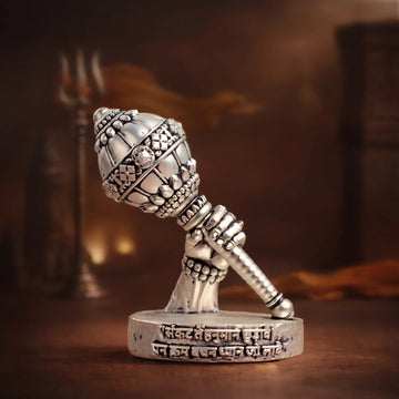 999 Silver Plated Shri Hanuman Gada Idol
