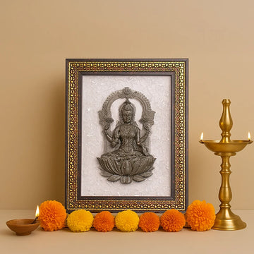 Pyrite Lakshmi Ji on Selenite Frame