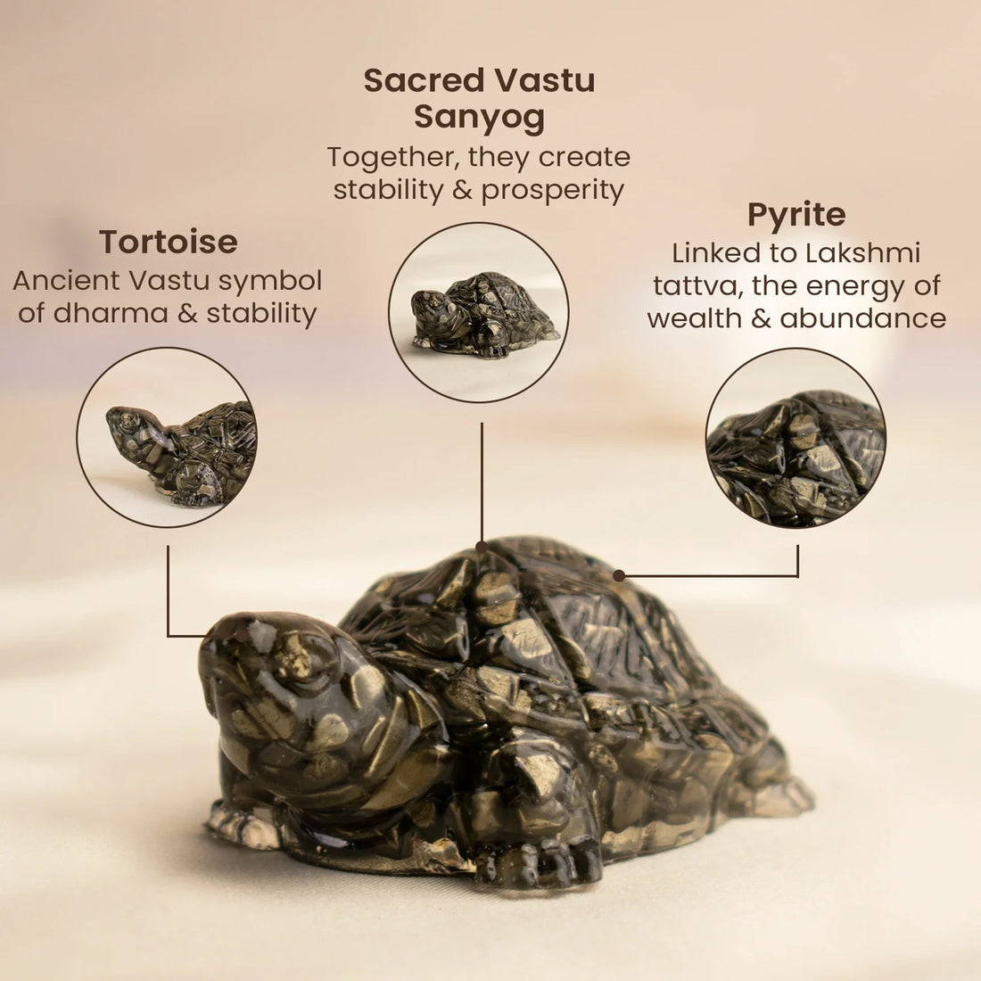 Collector’s Edition Pyrite Tortoise (Kachhua) - Big Size - 8x heavier