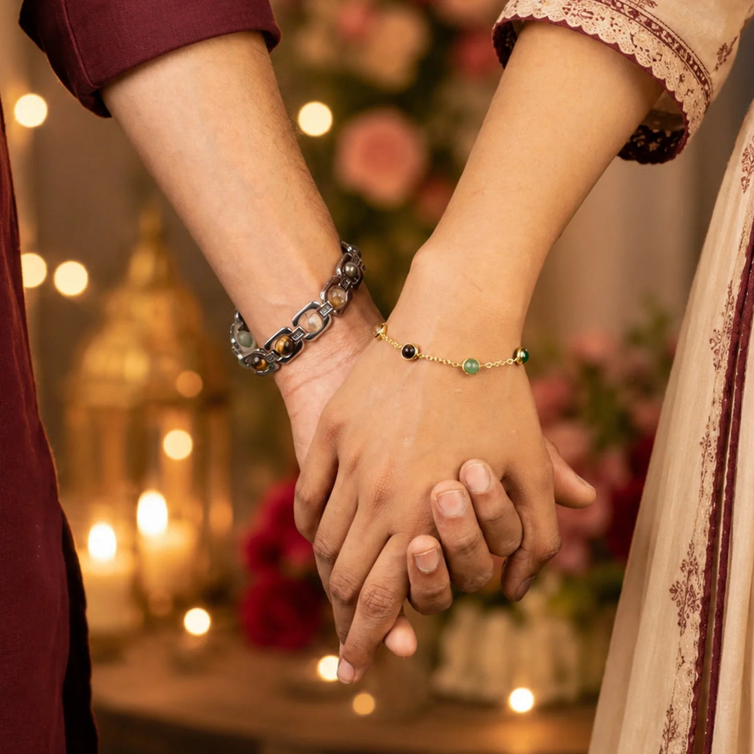 Metal Dhan Yog Couple Bracelet Combo