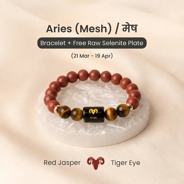 Aries (मेष राशि) Zodiac Red Jasper & Tiger Eye Bracelet