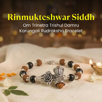 Rinmukteshwar Siddh Om Trinetra Trishul Damru Karungali Rudraksha Bracelet