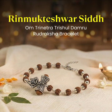 Rinmukteshwar Siddh Om Trinetra Trishul Damru Rudraksha Bracelet