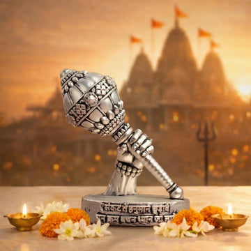 Siddh 999 Silver Plated Hanuman Gada Idol