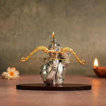 999 Silver Plated Shri Ram Dhanurdhari Idol